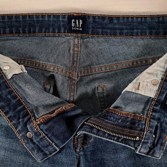 Gap Girlfriend Jeans Womens 28 Blue Dark Wash Stretch Denim Mid Rise Crop Pants - Picture 10 of 14